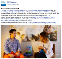 Votre ostéopathe à Paris 3 et à Paris 12 : L'ostéopathe magazine, interview  dossier ostéopathie et autisme